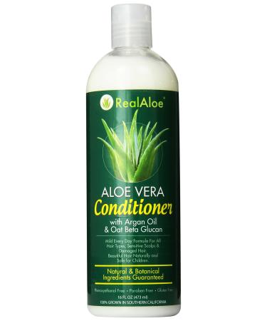 Real Aloe with Argan Oil & Oat Beta Aloe Vera Hair Conditioner 16 Oz