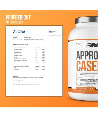 Wfn Approved Casein Protein Powder - Neutral Flavor 2x1kg - Creamy Soluble Casein Shake - 66 Portions - Made in Germany - Lab Tested Quality - Buy Online on GoSupps.com