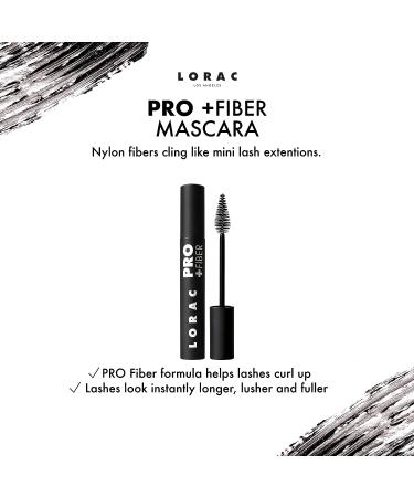 LORAC PRO Plus Fiber Mascara - Black | Curling, Volumizing, Lifting, Lengthening | Buildable Formula - Buy Online on GoSupps.com