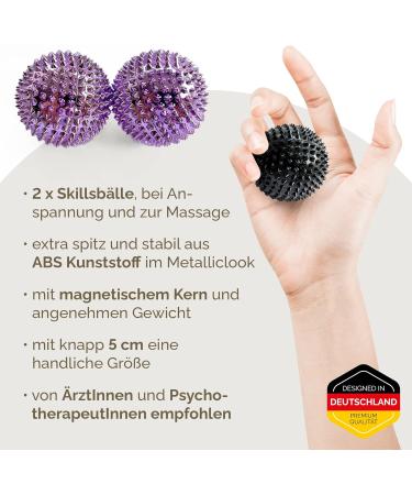 2x DBT Skills Hedgehog Ball - Magnetic Acupressure Stress Relief Massage Ball (Purple 47mm) for Tension Mobility & Concentration - Buy Online on GoSupps.com