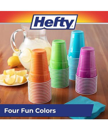 Hefty Party On Disposable Plastic Cups - 16 oz - 100 Count - Assorted Colors - Pack of 1 - Buy Online on GoSupps.com