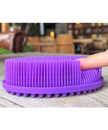Premium Soft Silicone Sensory Brush for Kids with Autism - 2-in-1 Body Scrubber for Sensory Room & Occupational Therapy - Oval Purple - Buy Online on GoSupps.com