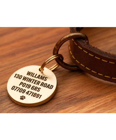 UKR Designs Deep Engraved in Thick Solid Brass or Stainless Steel Dog Tag/Pet ID Tag - Buy Online on GoSupps.com