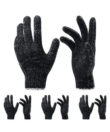 4 Pairs 8 Pcs Exfoliating Gloves for Shower - Premium Bath Gloves - Body Scrubber Gloves for Shower, Spa, Massage, Body Scrubs, Remove Dead Skin, Deep Cleaning Black
