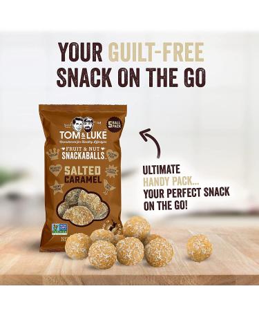 Tom & Luke Salted Caramel Snackaballs | Vegan Healthy Snack Alternative | Gluten Free | Dairy Free | No Added Sugar | Non-GMO | 1.9 oz (Pack of 8) - Buy Online on GoSupps.com