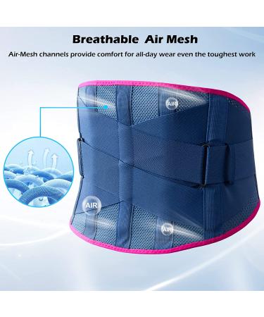 FREETOO Lower Back Brace for Men and Women - Lumbar Support Belt for Heavy Lifting - Relief for Sciatica and Herniated Disc - Size L (Waist 41-51) Blue - Buy Online on GoSupps.com