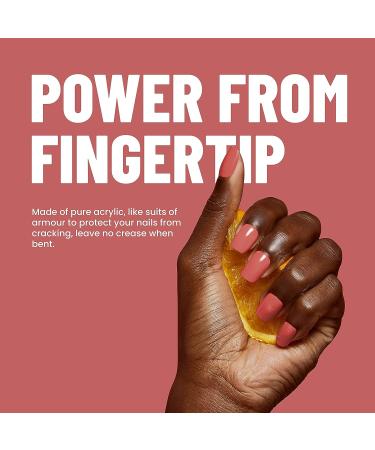 Veda Rose Pink Short Square Press on Nails - 24 Pcs with Nail Glue and Tools - Buy Online on GoSupps.com