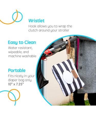 Baby Bumco Diaper Clutch Bag - Water Resistant, Portable Changing Kit with Refillable Wipes Dispenser (Jett Black) - Buy Online on GoSupps.com