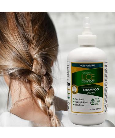 Lice Combat Shampoo - All-Natural Pesticide-Free Treatment with Tea Tree & Coconut Oil | Best Value for Lice Prevention | Great Smell - Buy Online on GoSupps.com