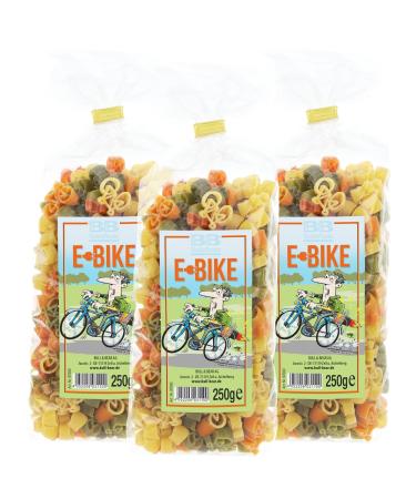 Bull & Bear Bunte e-bike noodles 3x 250g motif noodles made of durum wheat semolina handmade in German manufactory pasta gift pasta e-bike 3 Set