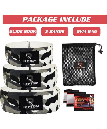 3 Sets Resistance Bands for Glutes, Hips, and Legs Workout - Non-Slip Booty Bands for Home Gym Fitness - Physio Resistant Loop Grey Camo | Women and Men - Buy Online on GoSupps.com