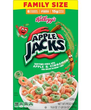 Kellogg's Apple Jacks C r ales pour petit d jeuner pour enfants petit-d jeuner familial taille familiale originale bo te de 470 6 g (1 bo te) - Buy Online on GoSupps.com