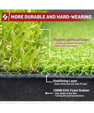SAPLIZE Foldable Golf Hitting Mat - Portable Indoor/Outdoor Grass Practice Mat | Anti-Deformation Dual-Turf Design - Buy Online on GoSupps.com