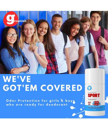 GrowingBasics Deodorant for Boys Ages 8 & Up (Set of 2) - SPORT A - Aluminum-Free Stick for Kids & Teens - Grownish Ocean Spring-Essence for Freshness - Buy Online on GoSupps.com