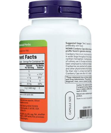 Now Foods Cranberry Caps - 100 Veg Capsules | Support Urinary Health - Buy Online on GoSupps.com