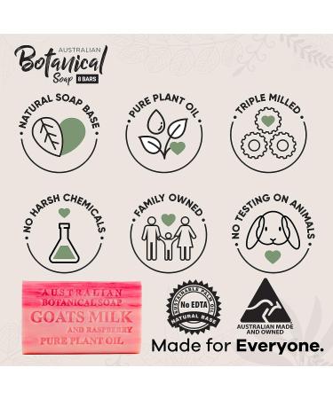 Australian Botanical Goats Milk Soap with Raspberry 6.6 oz | Shea Butter Enriched | All Skin Types | 1 Count - Buy Online on GoSupps.com