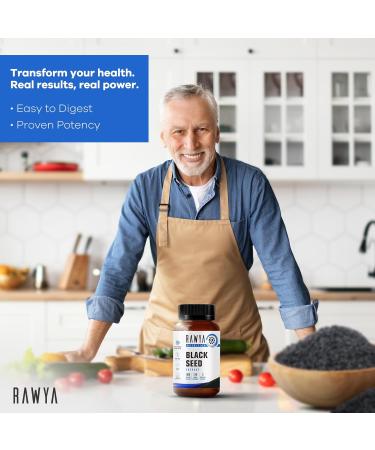 RAWYA Nutrition Black Seed Extract Nigella Sativa Black Cumin Seed Powder 500 mg Each Promotes Wellness Flexibility and Radiant Skin Halal Vegan Pure & Natural Supplement - 120 Vegan Capsules - Buy Online on GoSupps.com