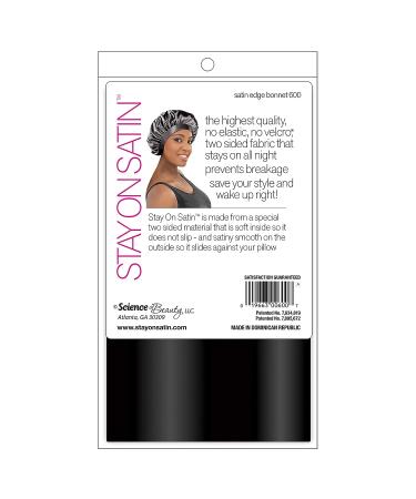 Stay On Satin Edge Bonnet - Women's Hair Wrap for Sleeping - Black - One Size - Buy Online on GoSupps.com