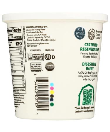 Alexandre Family Farms Organic Plain Yogurt 24 OZ - Best Quality Dairy Product - Buy Online on GoSupps.com