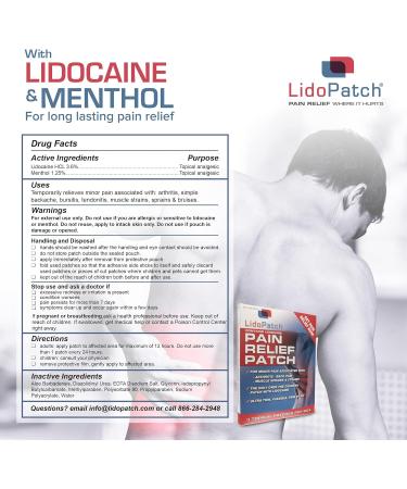 LidoPatch 3-Pack | Maximum Strength Lidocaine Patch for 12-Hour Numbing Pain Relief - Buy Online on GoSupps.com