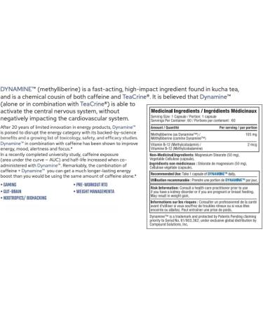 Pro Line Dynamine Methylliberine | Increases Energy Improves Mood Enhances Focus | For Gaming Nootropic Support or Pre-Workout Capsules | 150 mg Methylliberine per Capsule (60 Capsules) - Buy Online on GoSupps.com