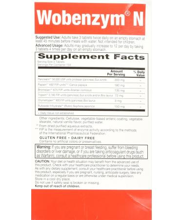 Wobenzym N Joint Health - 400 Enteric-Coated Tablets for Fast Relief - Buy Online on GoSupps.com