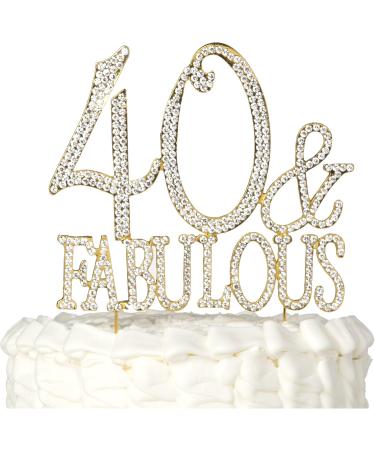 D coration de g teau de 40e anniversaire avec l'inscription en anglais 40&Fabulous (fran ais non garanti) 40 & Fabulous Gold - Buy Online on GoSupps.com