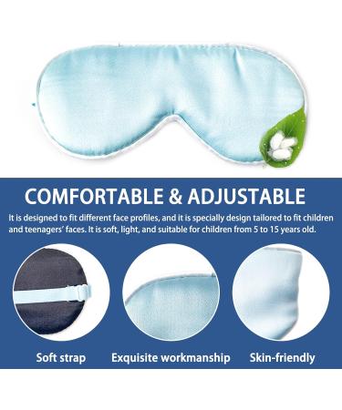 2-Pack Kids Cotton Sleep Eye Mask for Boys and Girls | Adjustable Strap | Light Blocking for Travel, Night, Ages 3-17 | Blue & Pink - Buy Online on GoSupps.com