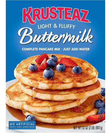Krusteaz Complete Pancake Mix Buttermilk 32oz by Krusteaz and Pearl Milling Company Original Lite Syrup 24oz Bottle Bundle - Buy Online on GoSupps.com