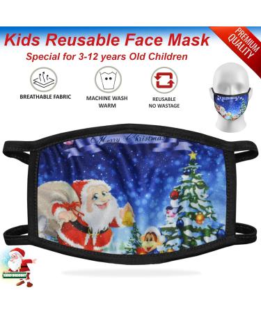 YNR Kids Boys Girls Face Mask Washable Breathable Reusable Mouth Protection Fun Printable Santa Mask - Buy Online on GoSupps.com