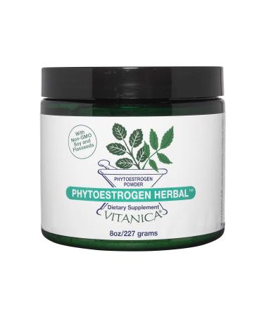 Vitanica Phytoestrogen Herbal Non-GMO PMS Menopause Relief Supplement for Women Hormone Balance Night Sweats & Hot Flash Relief Soy Isoflavones Vegan Powder 8 Oz (Phytoestrogen Herbal Pro Logo)