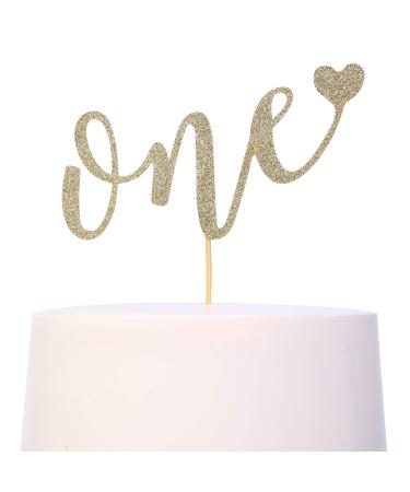 Cake Topper For 1st Birthday - Smash Cake Topper, Birthday Cake For Photo Booth Props, Glitter Cake Decorating Supplies, First Anniversary,ONE' Birthday Cake Bunting Flag (1st Birthday Cake Topper)