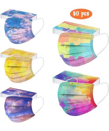 50PC Kids Disposable Face Shield with Designs Fashionable Floral Printed Face Cover 3 Ply Earloop Full Face Protection E One Size - Buy Online on GoSupps.com