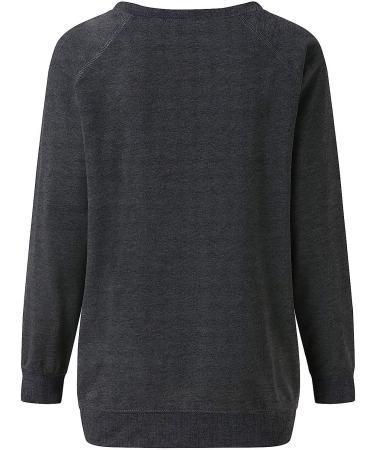 Vintage Skeleton Graphic Fall Sweatshirt for Women | Gothic Long Sleeve Pullover Top - Dark Gray - Buy Online on GoSupps.com