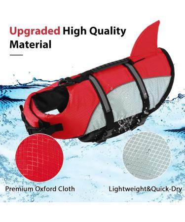 Alagirls Dog Swimming Vest | Reflective Life Jacket with Rescue Handle | Size XS (33-43cm) | Red & Gray - Buy Online on GoSupps.com