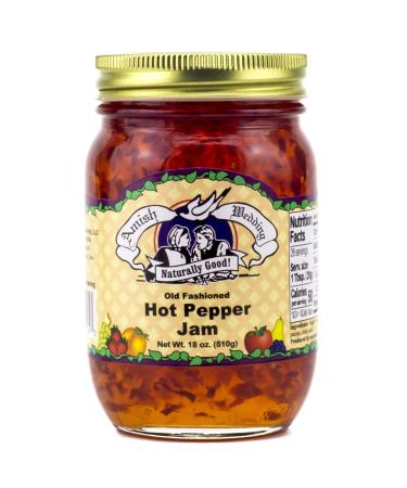 Amish Wedding All Natural Hot Pepper Jam 18 oz (Pack of 2) - Authentic Old Fashioned Recipe - Buy Online on GoSupps.com
