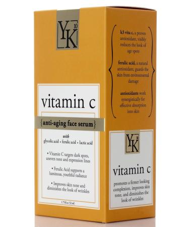 YK10 Vitamin C Serum for Brightening & Skin Tone Improvement | Reduces Wrinkles Fine Lines & Age Spots - 1.75 fl oz - International Shipping Available - Buy Online on GoSupps.com