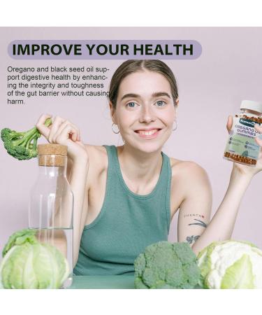 Oregano Oil Gummies with Black Seed Oil Oil of Oregano Supplements with Elderberry Olive Leaf Zinc Vitamin D3 & Vitamin E - Immune & Digestive Support - Vegan and Non GMO 60 Counts - Buy Online on GoSupps.com