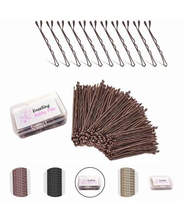 Enselling Hair Grips Pack of 150-5cm - Crimped Brown Bobby Pins for Women Girls and Hairdressing Salons -Perfect for Thick Thin & Curly Hair Styling (Brown Pack of 150)
