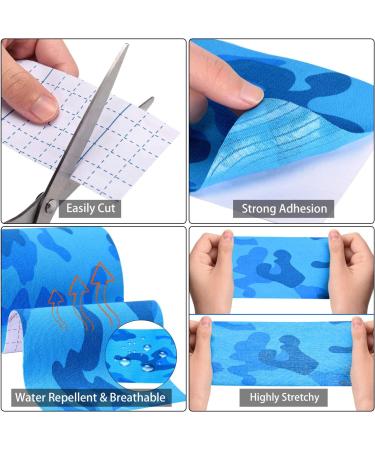 Gstream 3 Pack Pro Kinesiology Athletic Tape - Waterproof Muscle Support Adhesive Tape for Pain Relief - Blue Camo - 4in x 5.5yd - Buy Online on GoSupps.com