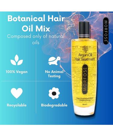 Morfose Herbal Argan Hair Oil for Curly Frizzy Hair - Restore Shine, Prevent Split Ends, and Promote Growth | Best Hair Treatment Oil for Dry, Damaged, and Frizzy Hair - Buy Online on GoSupps.com