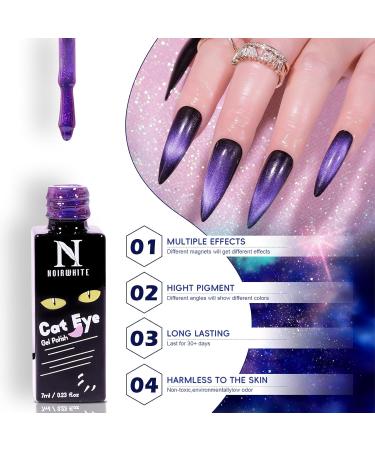 Gel Nail Polish Kit with UV Light | 12 Colors Sparkly Glitter & 9D Chameleon Cat Eye Set | All-in-One Manicure Tools & Magnet Base Top Coat - Buy Online on GoSupps.com