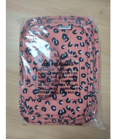 Full Size Orange Leopard Travel Toiletry Bag for Women - Large Makeup Organizer - Buy Online on GoSupps.com