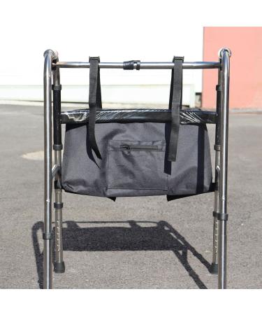 Walker Bag for Folding Walker - Detachable Large Capacity Waterproof Hands Free Thermal Attachment with Pouches Hook & Loop | for Elderly(Black/Purple) Fovolat - Buy Online on GoSupps.com