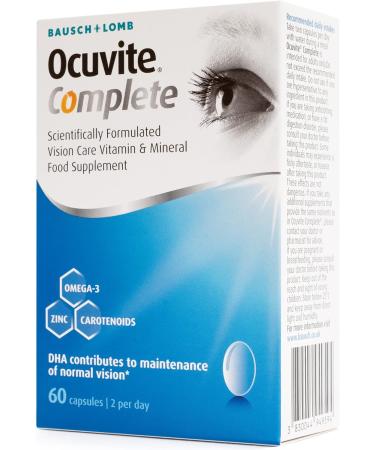 Ocuvite Complete Eye Supplement Capsules | Lutein, Zeaxanthin, DHA Omega 3, Zinc | Supports Normal Vision | 2 Capsules/Day - Buy Online on GoSupps.com