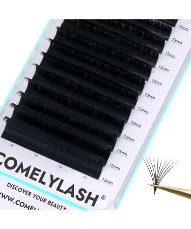 Easy Fan Volume Lashes 0.03/0.05/0.07mm CC/D Curl Volume Lash Extensions 13mm Length Black Fanning Eyelash Extension Supplies(0.05-D-13mm) 13mm 0.05-D