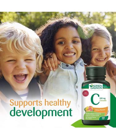 Adrien Gagnon - 500 mg Vitamin C Chewable Tablets for Immune Support - Citrus Flavor - 120 Count - Buy Online on GoSupps.com