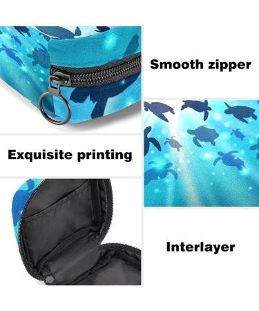 Women's Travel Storage Bag - Large Capacity Makeup & Menstrual Cup Organizer | Cute Turtles Design - Buy Online on GoSupps.com