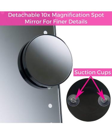 Absolutely Luvly Natural Daylight Lighted Makeup Mirror with Touch Screen Dimming and 10X Magnification Spot Mirror - Buy Online on GoSupps.com