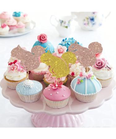 Set of 24 Glitter Squirrel Cupcake Toppers Animal Themed Baby Shower Dessert Decor Birthday Party Decorations Supplies - Buy Online on GoSupps.com